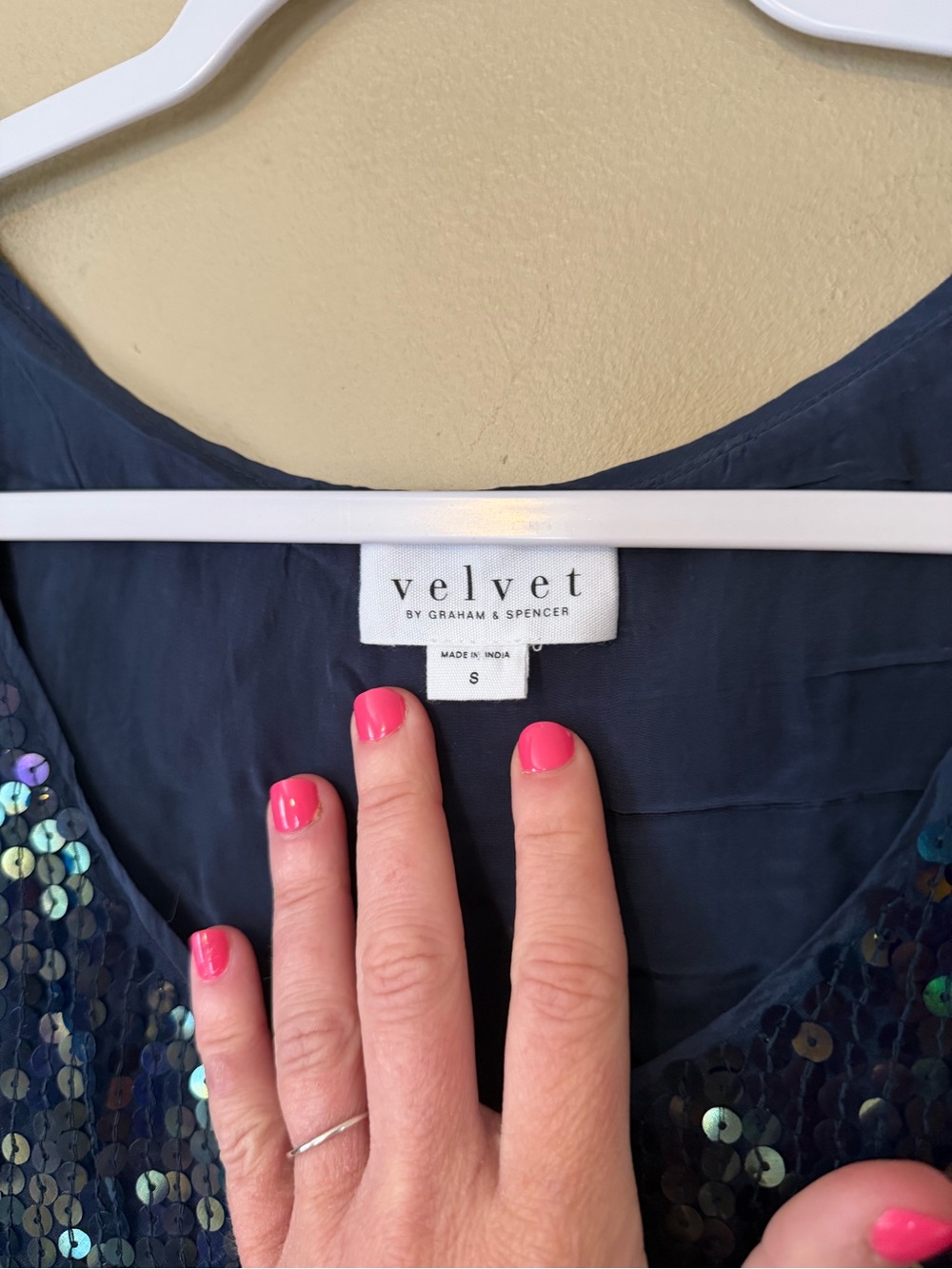 Velvet by Graham & Spencer Navy Sequin Tank - Picture 3 of 6